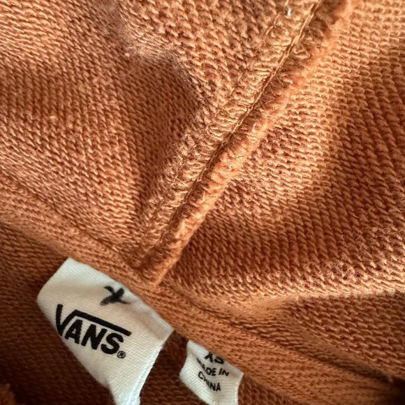 VANS rust brown hooded logo long sleeve sweater hoodie sweatshirt size XS - Picture 3 of 3